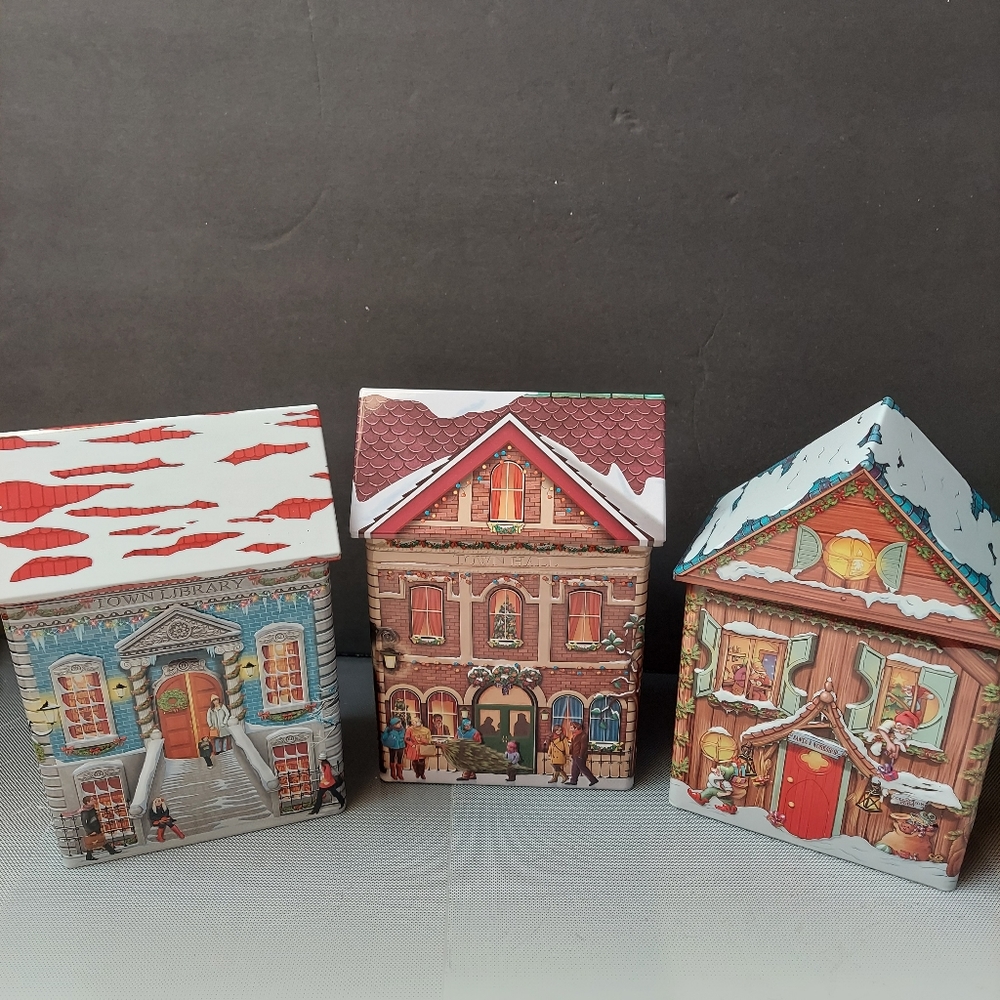 Harry's of London tins xmas  ready for cookies candies very collectible 3for$64